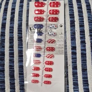 Red & Blue Star-Spangled Press-On Nails